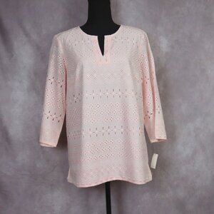 Talbots Eyelet Pink Top